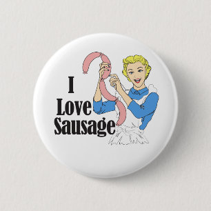 Badge Rond 5 Cm Saucisse
