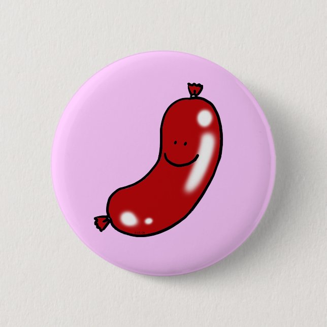 Badge Rond 5 Cm Saucisse mignonne (Devant)