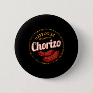 Badge Rond 5 Cm Saucisson Chorizo Rétro BBQ Vintage Gourmet Byrbec