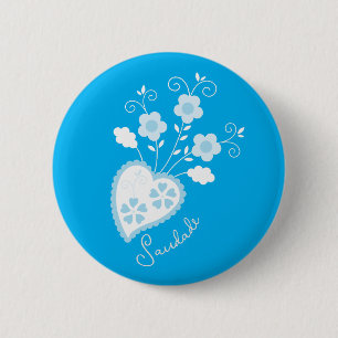 Badge Rond 5 Cm Saudade veut dire que tu me manques coeur portugai