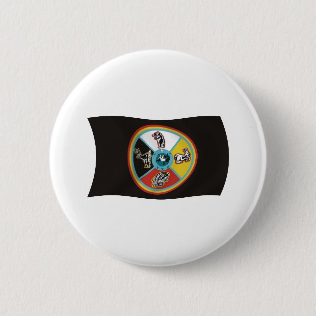 Badge Rond 5 Cm Sault Ste. Bouton Drapeau Marie Tribe (Devant)