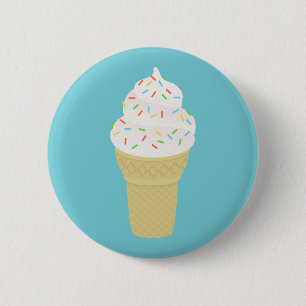 Badge Rond 5 Cm Saupoudrer de crème glacée vanille