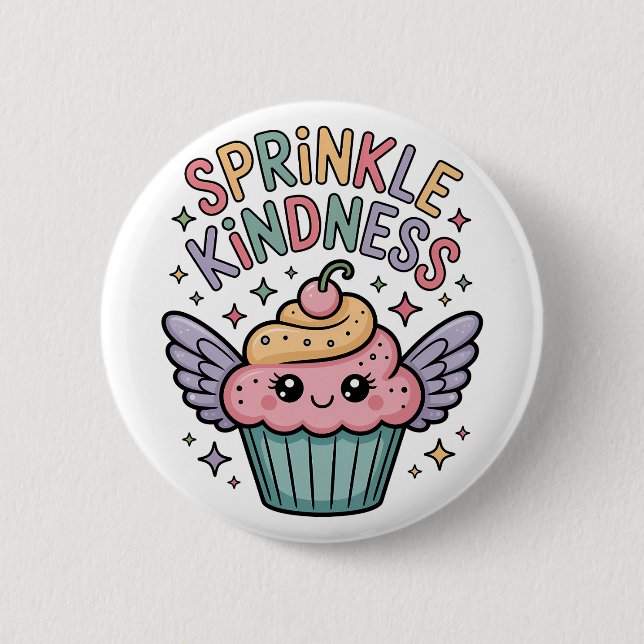 Badge Rond 5 Cm Saupoudrez de gentillesse | Cupcake (Devant)
