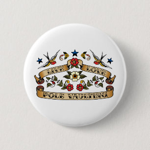 Badge Rond 5 Cm Saut à la perche vivant d'amour