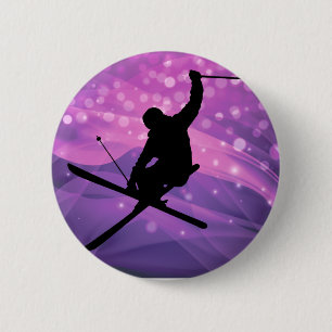 Badge Rond 5 Cm Saut de ski