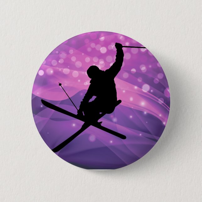 Badge Rond 5 Cm Saut de ski (Devant)