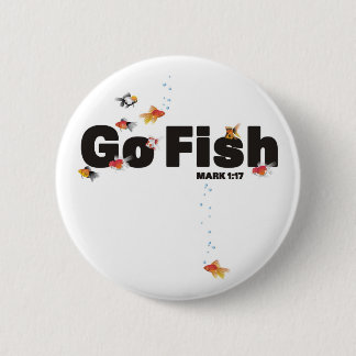 Badge Rond 5 Cm Sautent le bouton de poissons