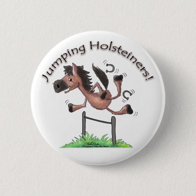 Badge Rond 5 Cm Sauter les Holsteiners ! (Devant)