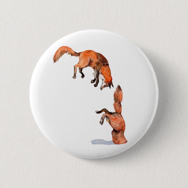 Badge Rond 5 Cm Sauter Renard Rouge (Devant)