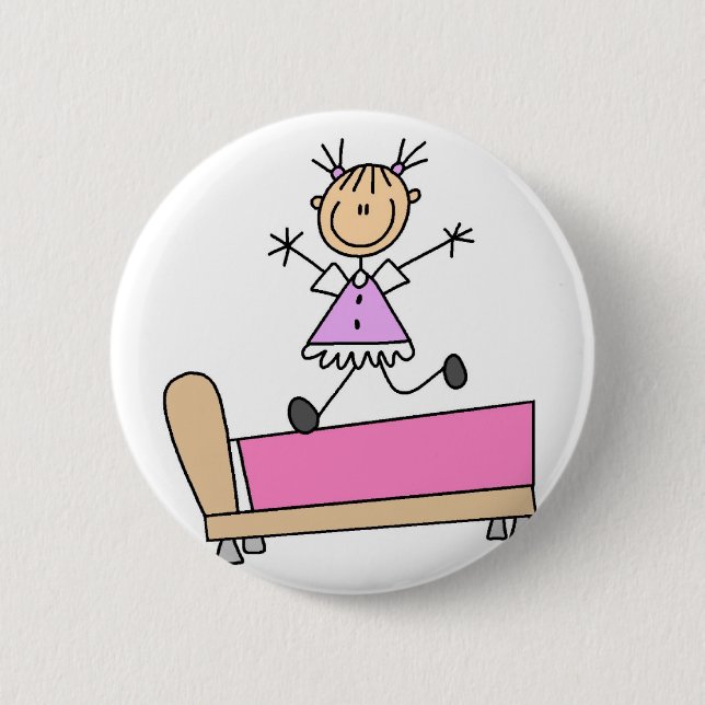 Badge Rond 5 Cm Sauter sur le bouton de lit (Devant)