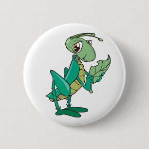 Badge Rond 5 Cm Sauterelle affamée