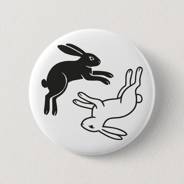 Badge Rond 5 Cm Sauts de lapins (Devant)