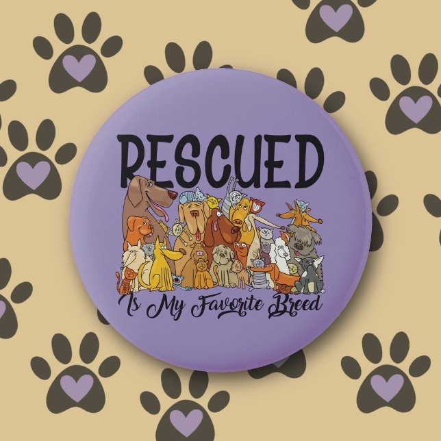 Badge Rond 5 Cm Sauvé est ma race préférée de boutons (Créateur téléchargé)