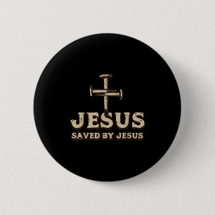 Badge Rond 5 Cm Sauvé par la croix chrétienne de Jésus Dieu religi