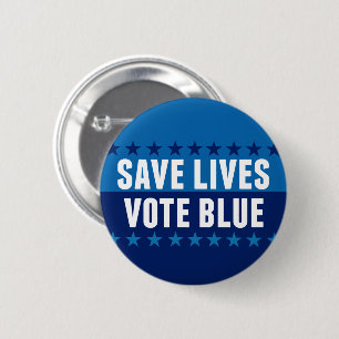 Badge Rond 5 Cm Sauver des vies, votez bleu Élection 2026