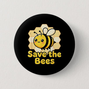 Badge Rond 5 Cm Sauver les abeilles Miel de abeille mignonne Envir