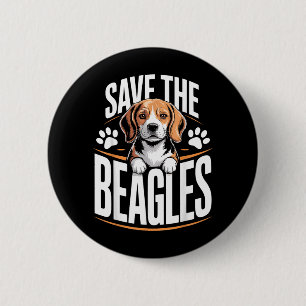 Badge Rond 5 Cm Sauver les Beagles Amoureux de Chien Mignon Art de