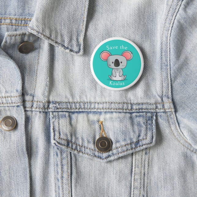 Badge Rond 5 Cm Sauver les Koalas (En situation)