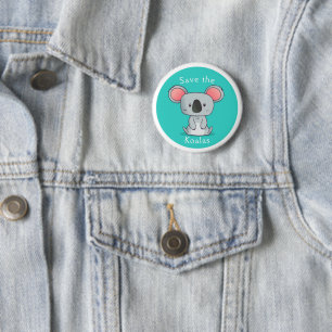 Badge Rond 5 Cm Sauver les Koalas