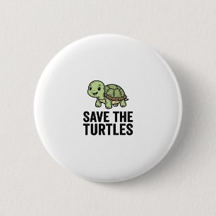 Badge Rond 5 Cm Sauver Les Tortues Vintage Tortue Conservation T-S