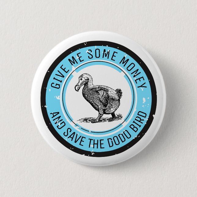 BADGE ROND 5 CM SAUVER L'OISEAU DE DODO (Devant)