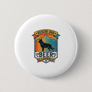 Badge Rond 5 Cm Sauver Papa Amateur de Bière Chien Vintage Sunset_