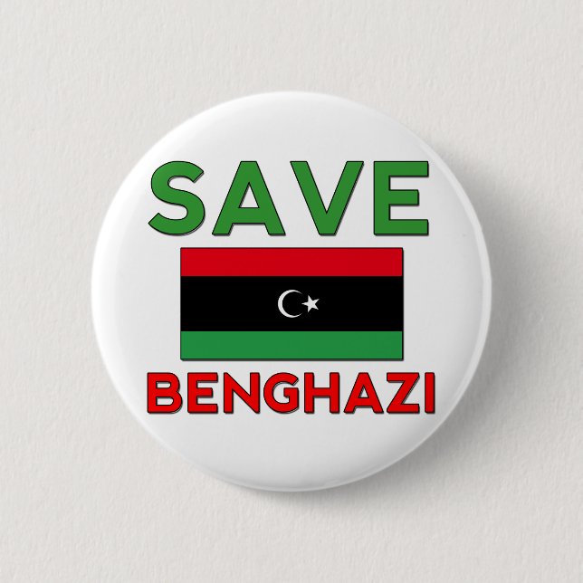Badge Rond 5 Cm Sauvez Benghazi (Devant)