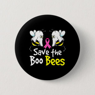 Badge Rond 5 Cm Sauvez Boo Bees Amusants Conscience du cancer du s