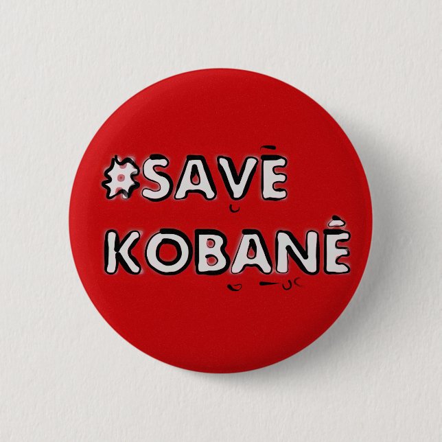 Badge Rond 5 Cm Sauvez Kobani (Devant)