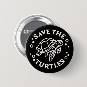 Badge Rond 5 Cm Sauvez la faune marine des tortues