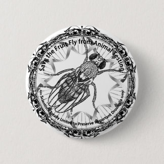 Badge Rond 5 Cm Sauvez la mouche à fruit !