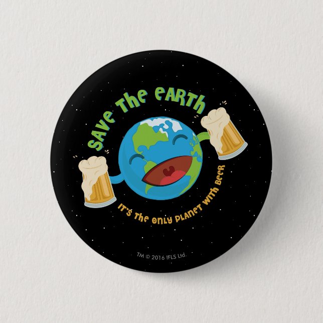 Badge Rond 5 Cm Sauvez la terre (Devant)