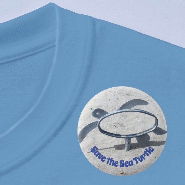 Badge Rond 5 Cm Sauvez la tortue de mer Disparition Tortue Art (Créateur téléchargé)