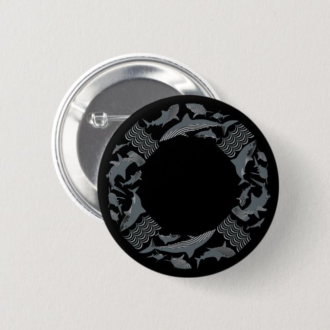 Badge Rond 5 Cm Sauvez la vie des requins (Devant & derrière)