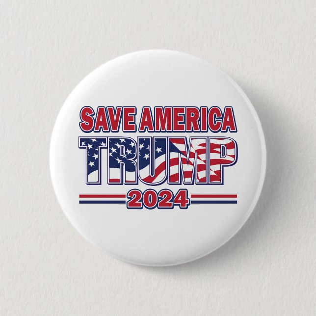 Badge Rond 5 Cm Sauvez l'Amérique Trump 2024 (Devant)