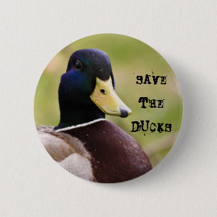 Badge Rond 5 Cm Sauvez le bouton de canards