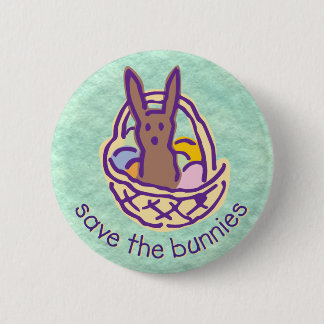 Badge Rond 5 Cm Sauvez le bouton de lapins