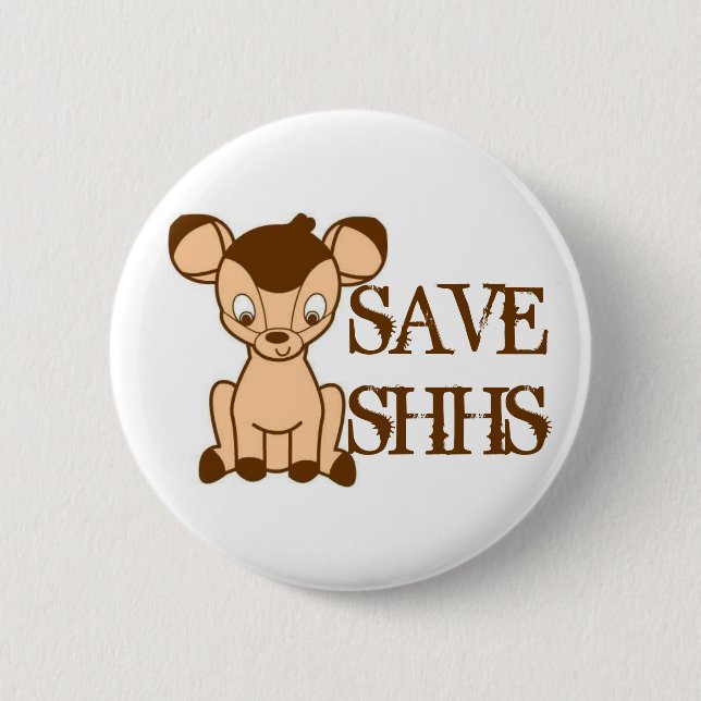 Badge Rond 5 Cm Sauvez le bouton de SHHS (Devant)