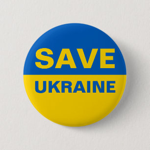 Badge Rond 5 Cm Sauvez le drapeau ukrainien