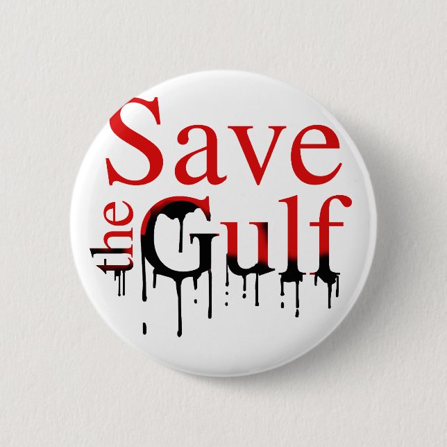 Badge Rond 5 Cm Sauvez le Golfe (Devant)