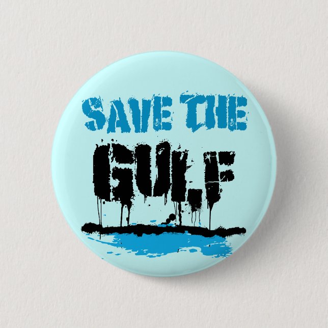 BADGE ROND 5 CM SAUVEZ LE GULF (Devant)