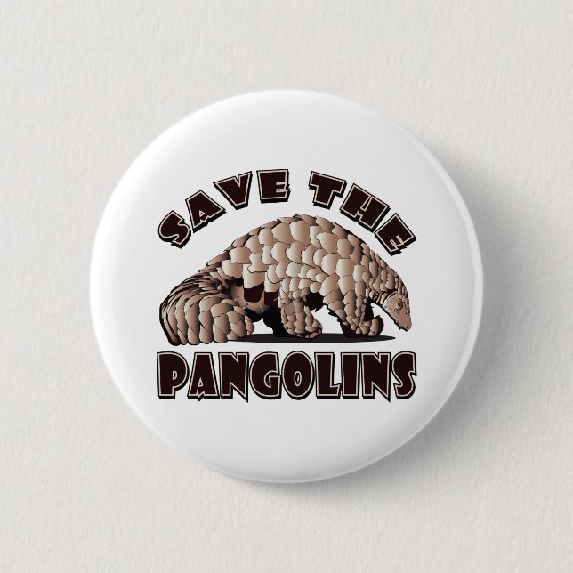 Badge Rond 5 Cm Sauvez le pangolin (Devant)