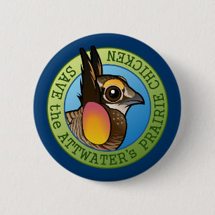 Badge Rond 5 Cm Sauvez le poulet de prairie de l'Attwater