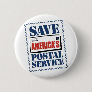Badge Rond 5 Cm Sauvez le service postal de l'Amérique