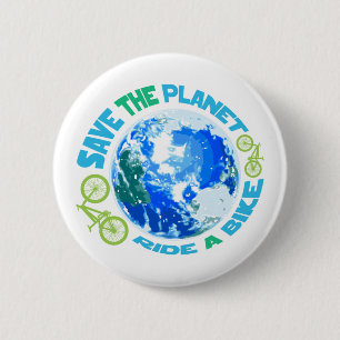 Badge Rond 5 Cm Sauvez le tour de planète un vélo