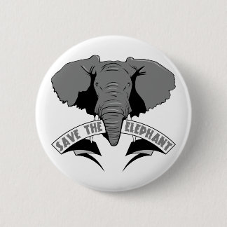 Badge Rond 5 Cm Sauvez l'éléphant