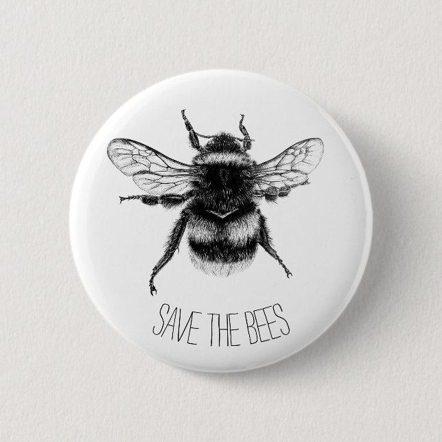 Badge Rond 5 Cm Sauvez les abeilles (Devant)
