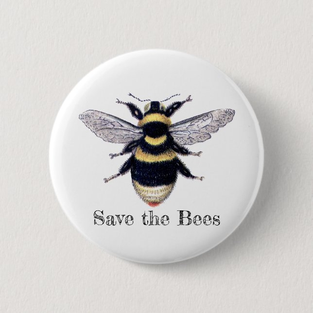 Badge Rond 5 Cm Sauvez les abeilles (Devant)