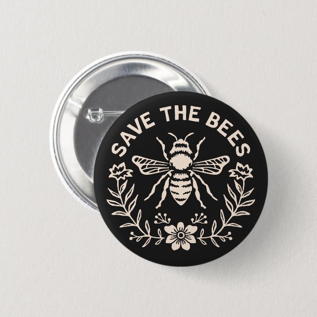 Badge Rond 5 Cm Sauvez les abeilles (Devant & derrière)