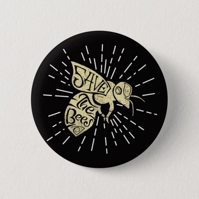 Badge Rond 5 Cm Sauvez les abeilles (Devant)